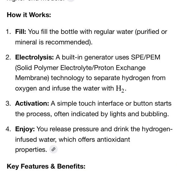 Lumiere Hydrogen Infusing Water Bottle - Has many health benefits! - Picture 9 of 14